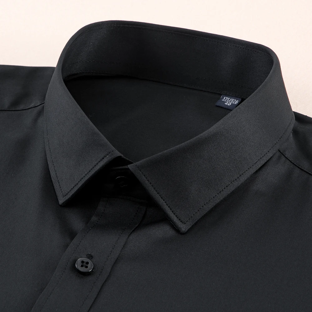XS-3XL бренд Для мужчин рубашки Для мужчин s Slim Fit Повседневная рубашка одноцветное Цвет Формальные социальной работы рубашки легкий уход белый черный синий одежда