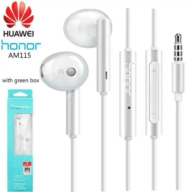 Оригинальные наушники huawei с микрофоном 3,5 мм/гарнитура type-C для huawei P7 P8 P9 Lite P10 mate 10 Pro mate 20 Pro P20 Pro xiaomi 2s 6x Mi8 - Цвет: AM115 green box