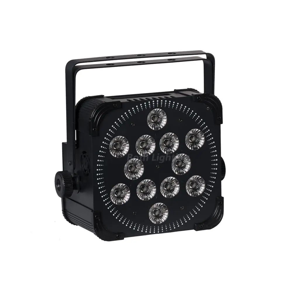 Black Лидер продаж для ди-джеев, сценическое освещение 12x18 W RGBAW УФ 6 in1 светодиодная батарея работает Беспроводной DMX ИК-пульт Dmx светодиодный плоский просветление - Цвет: Black