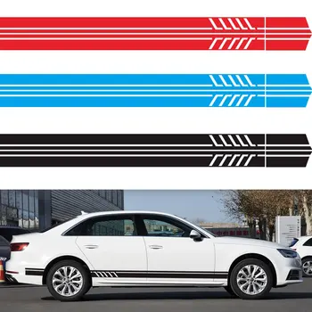 

2 Pieces 220*11.5cm Racing Door Side Stripes Skirt Decal Sticker For Mercedes Benz CLA Class CLA45 AMG W117 C117 X117 W176 A200