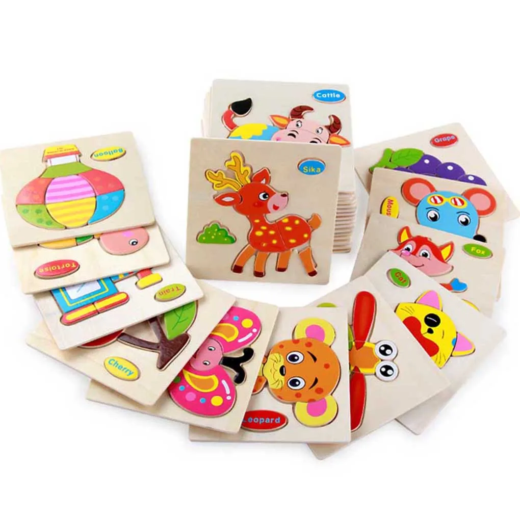 

1pc 3D Wooden jigsaw puzzle for toddler children kid hand grasp wooden puzzle numbers puzzle developmental educational toy