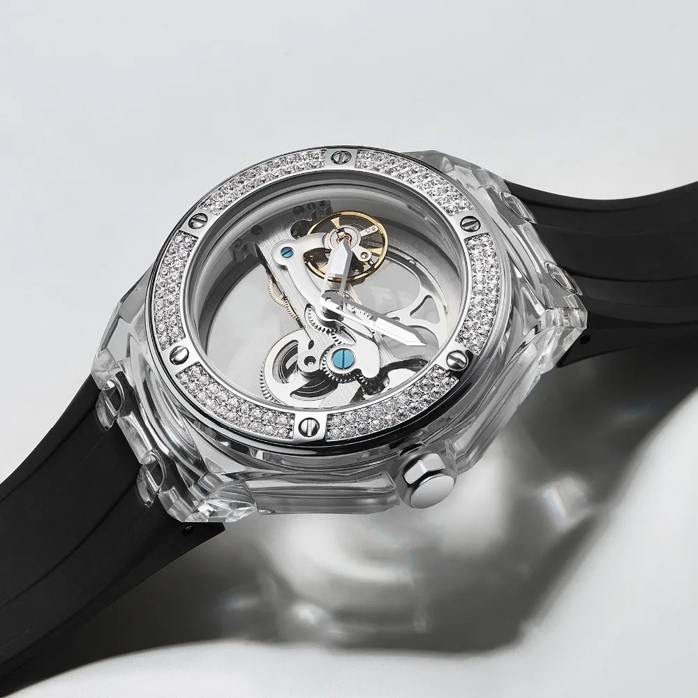 MATISSE пара кристалл циферблат кожаный ремешок автоматические механические часы наручные часы