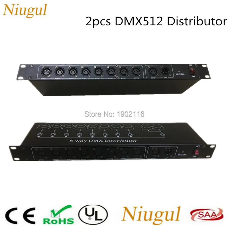 

2pcs/lot 8 Channel Output DMX DMX512 LED Controller Signal Amplifier Splitter,8 Output Ports DMX512 Signal Distributor LED Light