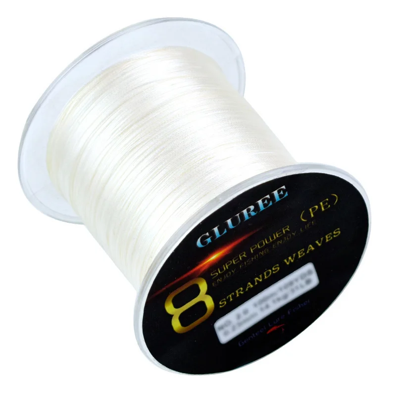 GLUREE 100 м/109 ярдов 8 стендов PE леска плетеная леска PE многофиламентная леска супер прочная высокое качество 13-200LB - Цвет: White