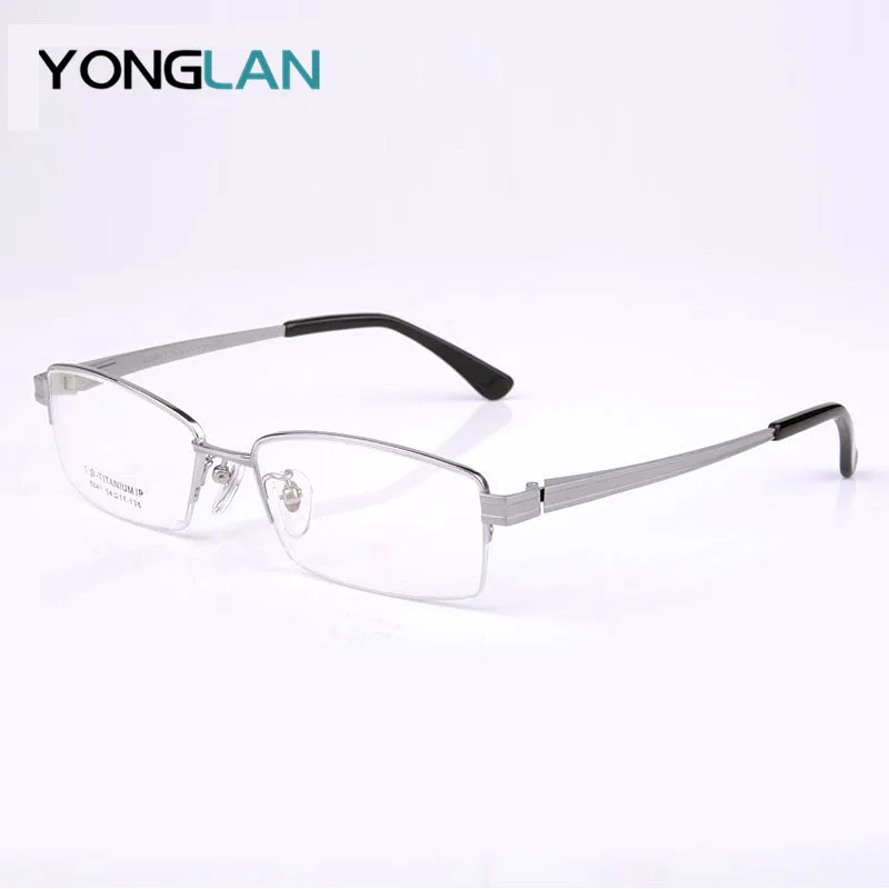 

Yong Lan Titanium Design Men Optical Semi-Rimless Glasses Frame Myopia Optics Eyewear Clear Lens Gafas Goggles