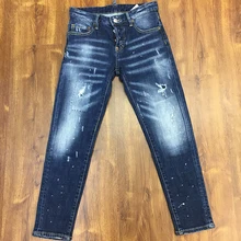 Дизайн, джинсы для женщин, синие джинсы, джинсы со средней талией, женские Стрейчевые потертые джинсы, прямые, большие размеры, джинсы женские