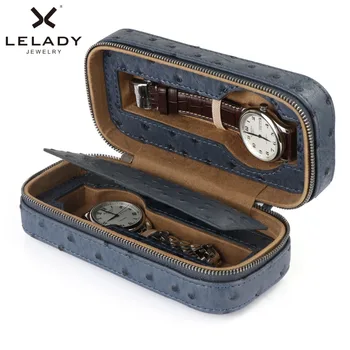 

LELADY 2 Grids Box for Watches High Quality PU Leather Storage Watch Box Case Professional Holder Organizer for Clock Watches