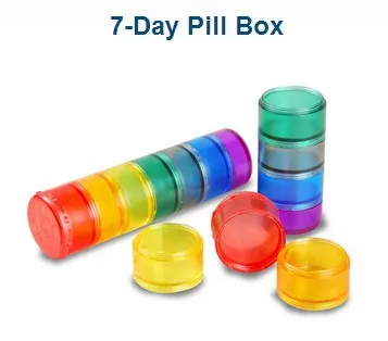 

2017 portable New portable 7compartments pillbox 7days pill cases