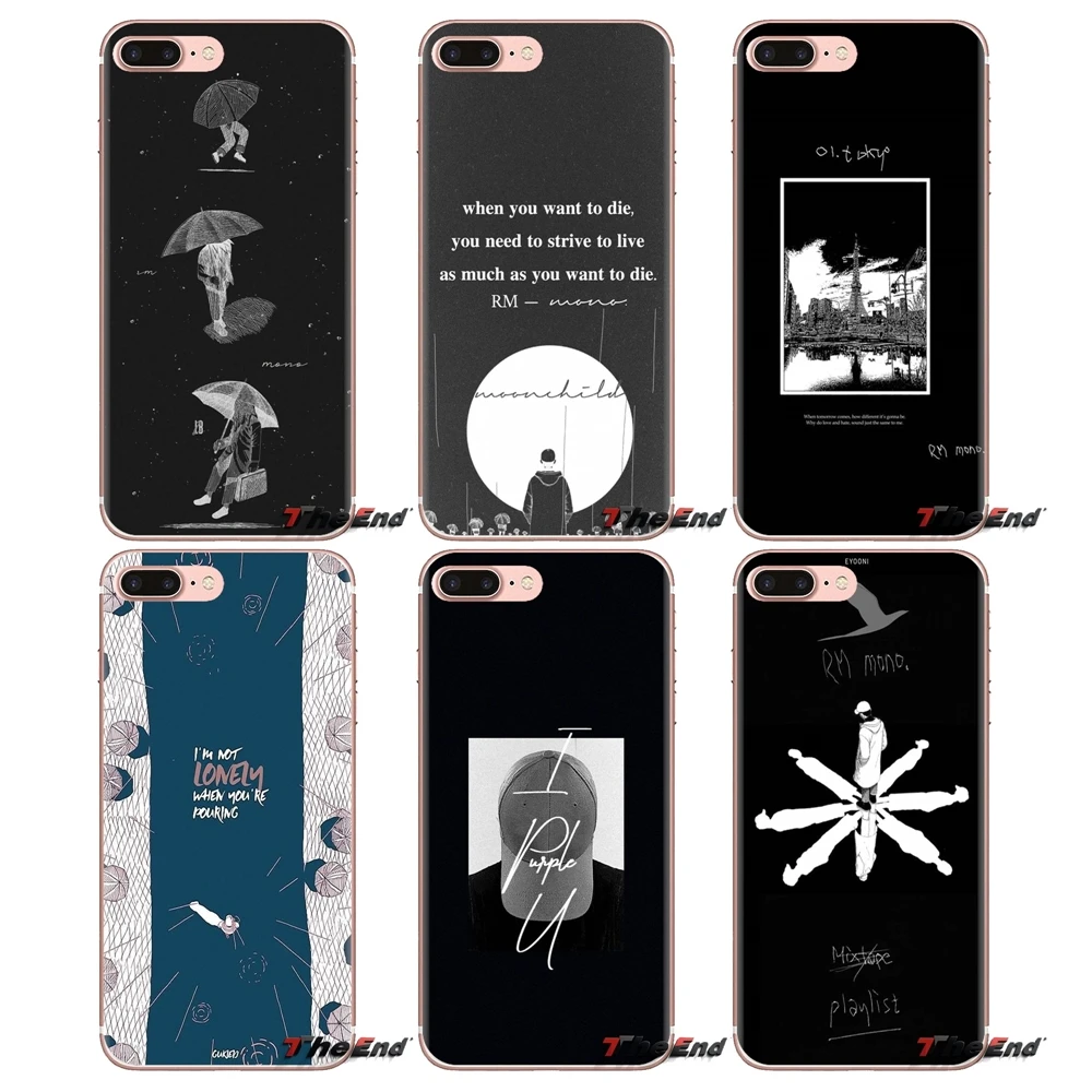 RM Mono 2018 Mixtape Soft Transparent Cases Covers For Xiaomi Redmi 4A S2 Note 3 3S 4 4X 5 Plus 6 7 6A Pro Pocophone F1 |