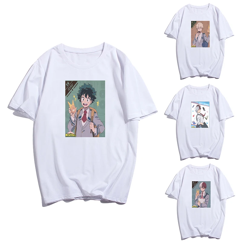 

Anime Boku No Hero Academia T Shirt Women Men Clothing Summer Short Sleeve Tops Funny Deku Bakugo Shoto Fans Harajuku T-shirt