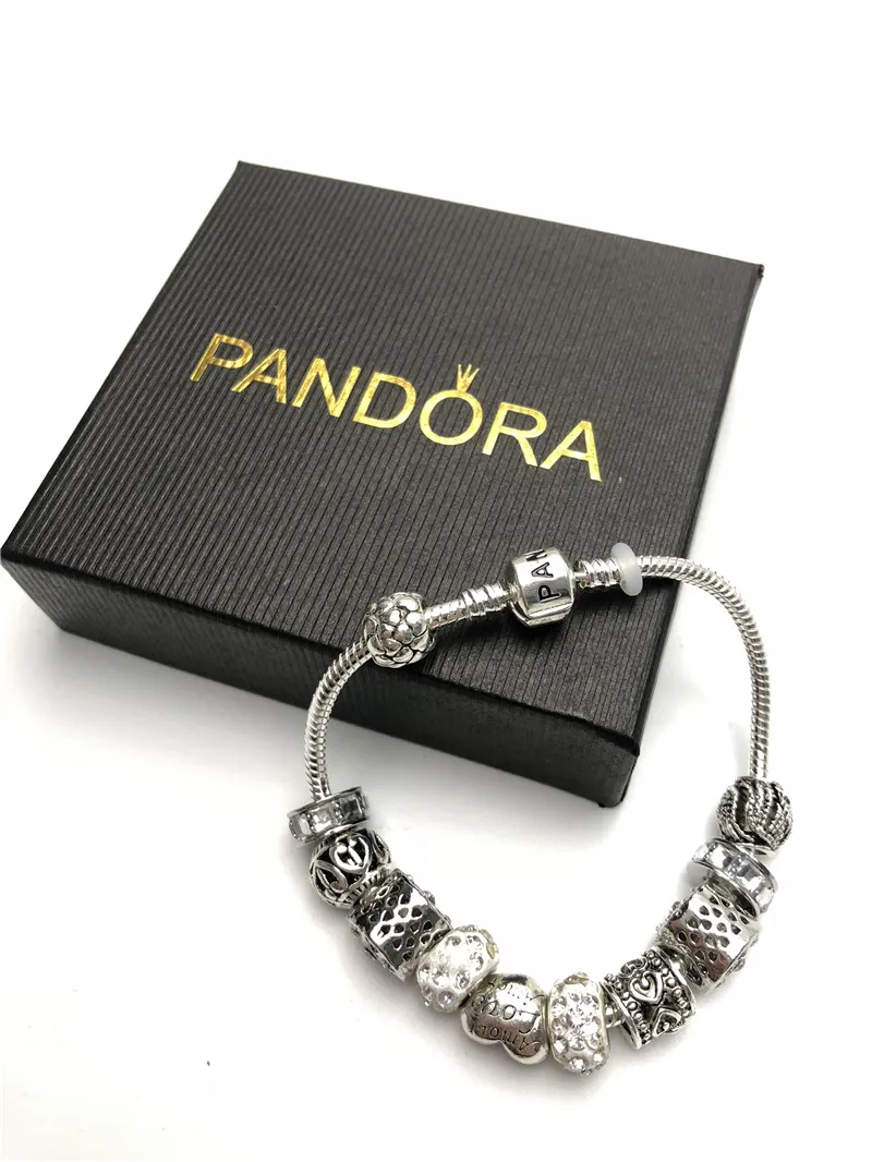 Женский браслет pandora талисманы серебро 925 оригинальные часы роскошные женские