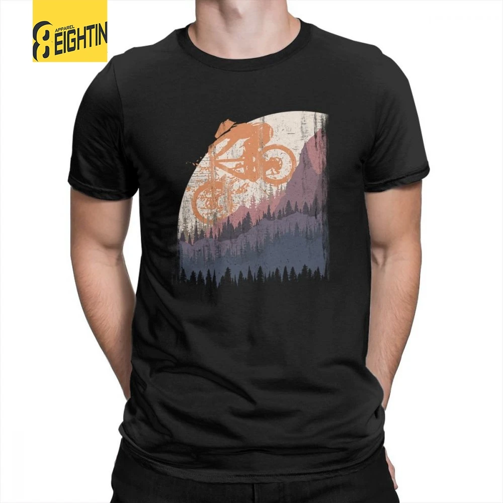 

MTB Drop Moutain Bike Bicycle T Shirts Men's New Printed Tee Shirt Pure Cotton T-Shirts Crew Neck Short-Sleeved Plus Size Print