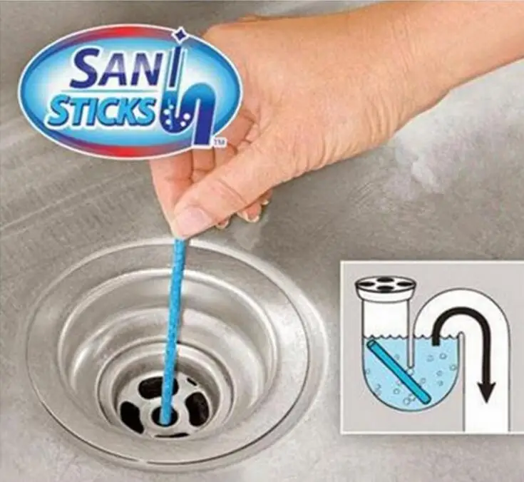 12/set Sani Sticks Oil Decontamination The Kitchen Toilet Bathtub Drain Cleaner Sewer Cleaning Rod Convenient Sewer Hair Clear