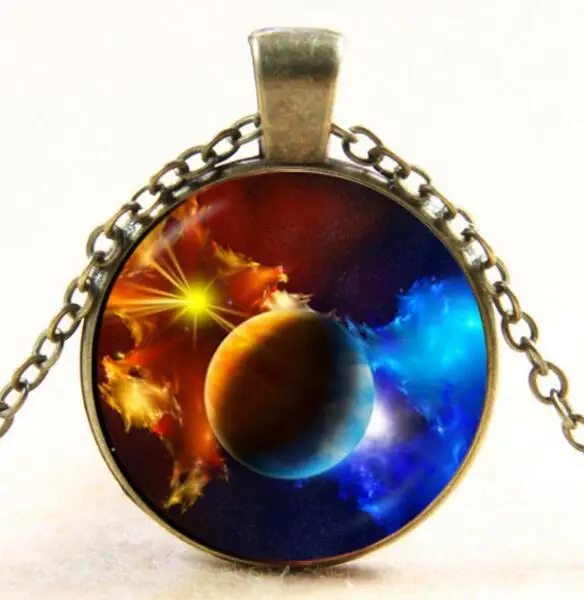 Art Space Glass Dome Pendant Necklace Jewelry Galaxy Necklace Space