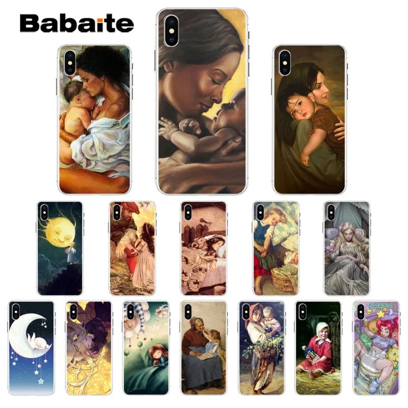 

Babaite Sleeping baby princess mother girl TPU Soft Silicone Phone Case for iPhone 7 8 X XS MAX 6 6s 7plus 8Plus 5 5S SE XR