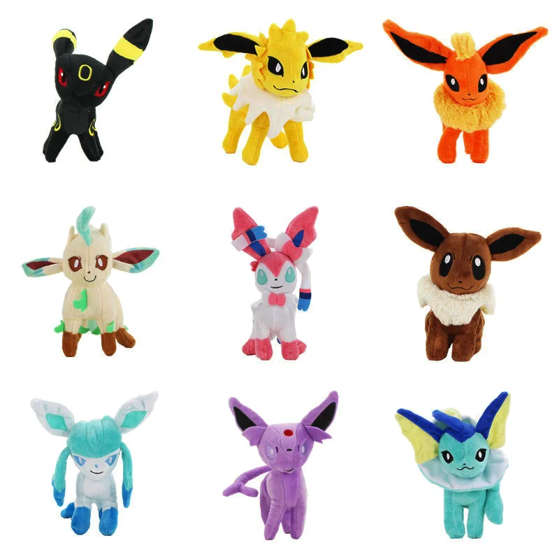 9 стилей 22 см подставка Evee Sylveon Espeon Flareon Umbreon glacion Jolteon Vaporeon Leafeon мягкие животные плюшевые игрушки