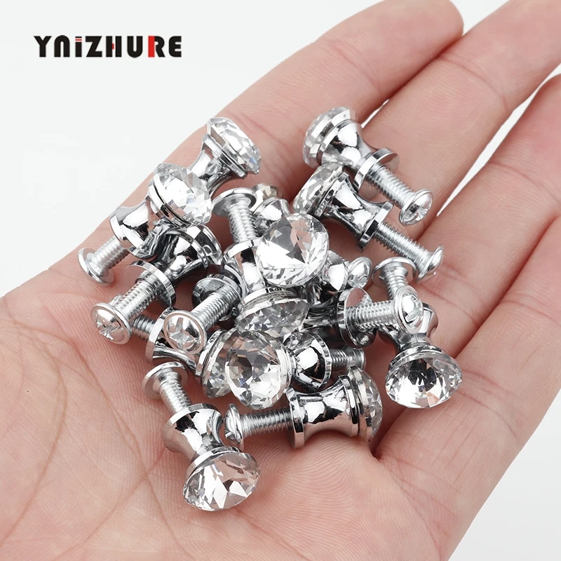 YNIZHURE Shine 12 мм 15 шт. мебель кристалл маленькая мини ручка комода туалетный косметический Чехол ручка для ящиков шкафов