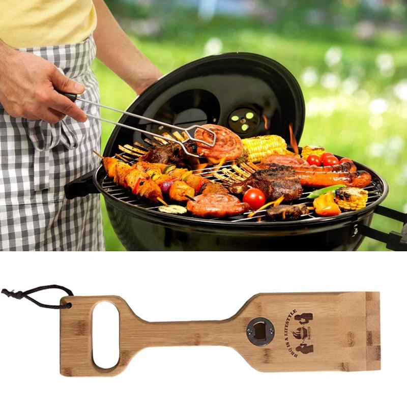 BBQ Grill Wood Shovel Oak Cleaning Tool Scraper Opener Clean And Hygienic Multifunctional Bottle