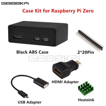 

Black ABS Case Shell Cover Enclosure Kit with Heatsink, USB Cable, HDMI Adapter,GPIO Connector for Respberry Pi Zero/Wireless