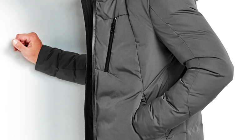 BOSIBIO зимняя новая мужская куртка серое теплое пальто Модная Повседневная утепленная парка с подкладкой мужская одежда пальто на молнии 89825