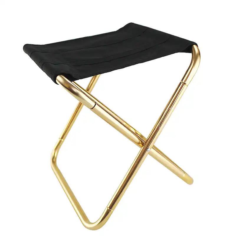 Outdoor Folding Chair 7075 Aluminum Alloy Fishing Chair Barbecue Stool Black Small