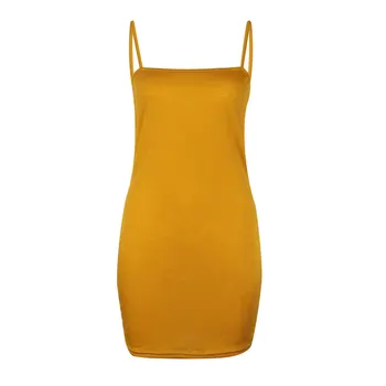 

Newly Women Sexy Backless Basic Dress Sleeveless Slim Tanks Bodycon Strap Solid Party Dresses DO99