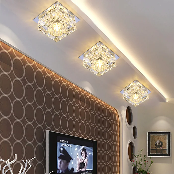 

Personalized fashion simple crystal LED crystal lamp Ceiling Lights super bright lights aisle porch ceiling lamp lighting