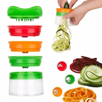 

New Vegetable Fruit Spiral Slicer Cutter Vegetable Spiralizer Grater Carrot Cucumber Courgette Zucchini Spaghetti Maker Dropship