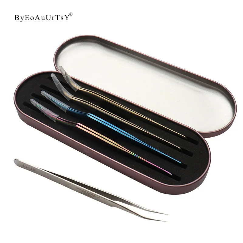 

VETUS Tinplate Case Eyelash Planting Tweezers Anti Static Affordable Tweezers for Eyelashes Extension Mink Lashes Makeup Tools