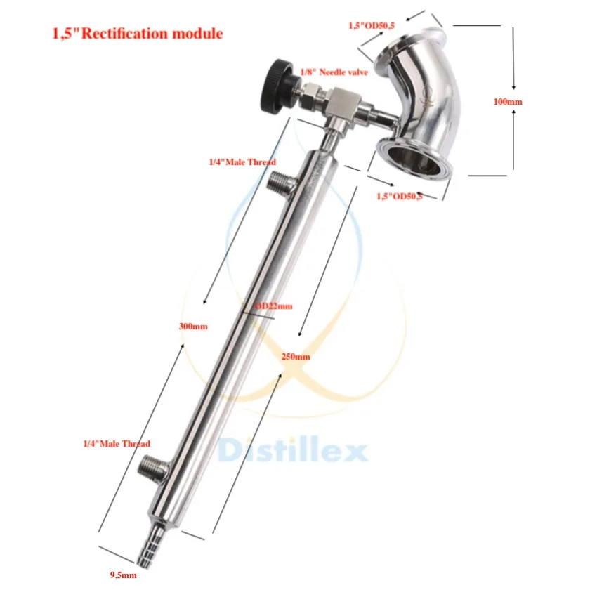 1," od50.5 мм 45 градусов выпрямительный модуль, колонка рефлюкс, Дистилляция, санитарная сталь 304