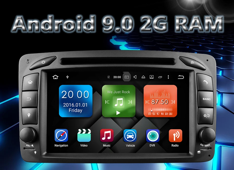 Eunavi 2 Din Android 9,0 dvd-плеер автомобиля для Benz W203 W208 W209 W210 W463 Vito Viano TDA7851 Мультимедиа Радио стерео головного устройства ПК