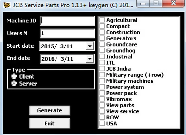 Сервис JCB Parts Pro 1.17.0002 SPP 2013 05 версия + spp 1 13 ~ 17 разблокировка генератора ключей |