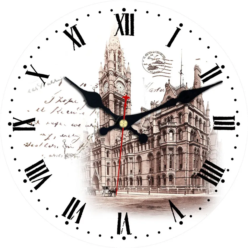 WONZOM Лондонский пейзаж башня дизайн настенные часы Relogio де Parede большие бесшумные для гостиной Saat домашний декор Часы настенные горячий подарок