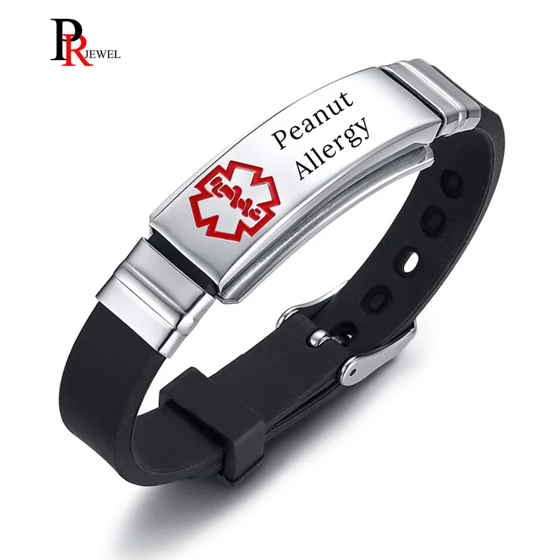 Buy Silicone Strap Bracelets Medical Alert ID for Men
