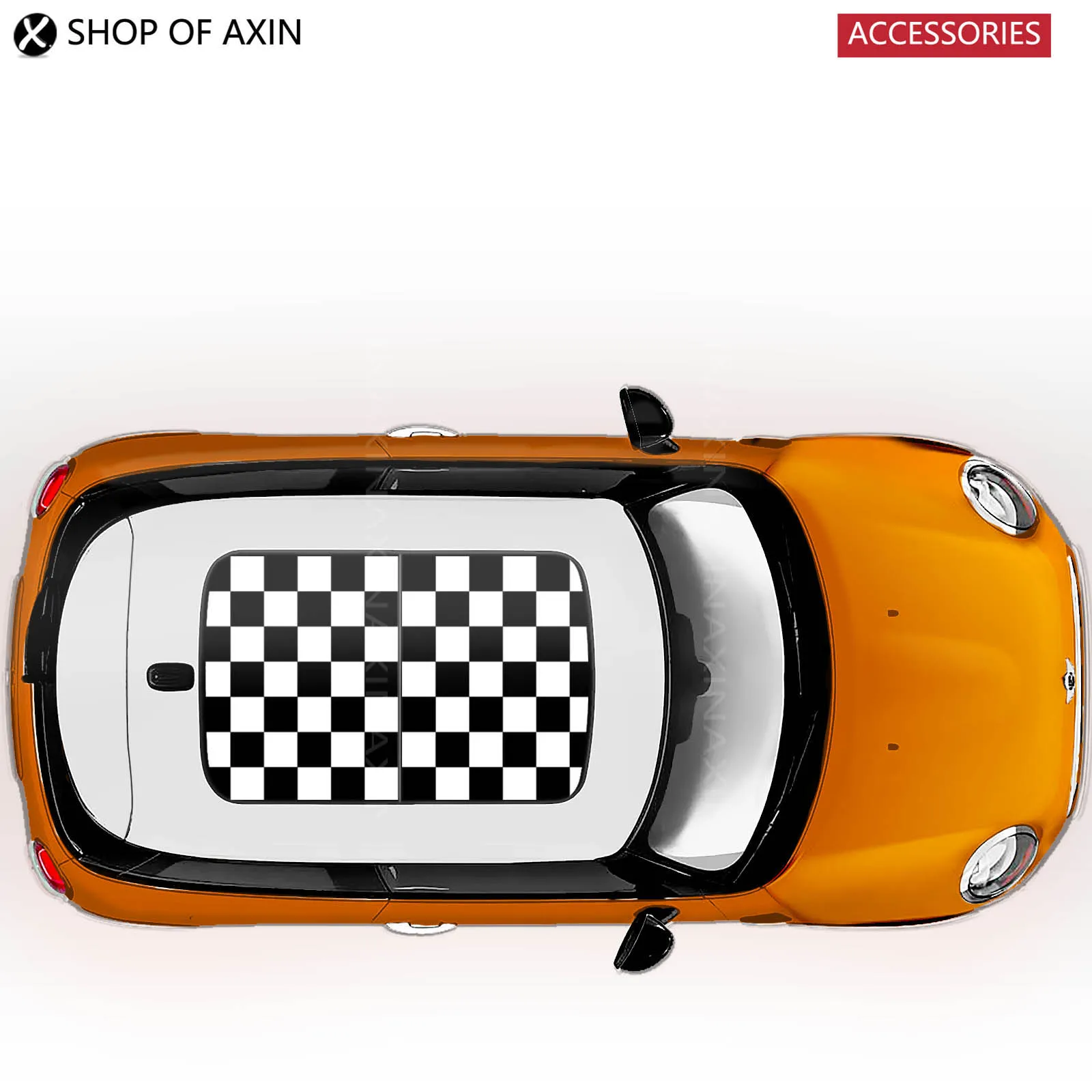Checkered flag sun roof Graphics stickers Sunroof for MINI Cooper ...