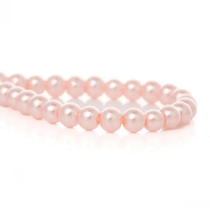 

new Glass Imitation Pearl Beads Round Pink About 4mm(1/8") Dia,81cm(31 7/8"),5 Strands(approx 217PCs/Strand)