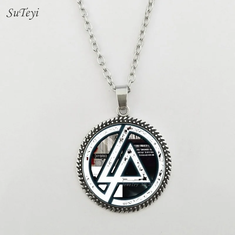 

SUTEYI Fashion Accessories American Linkin Park logo Necklace Linkin Park Jewelry Glass Dome Necklaces & Pendants Men's Clothing