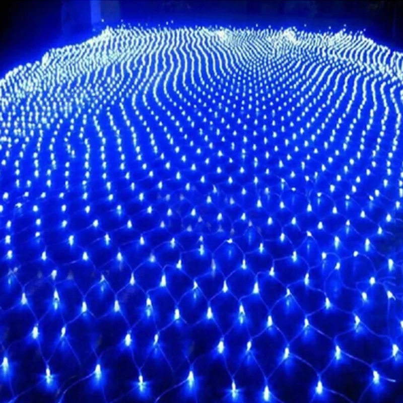 

8 Mode 1.5X1.5M EU Plug LED Net Mesh Fairy String Light Garland Window Curtain Christmas Fairy Light Wedding Party Holiday Light