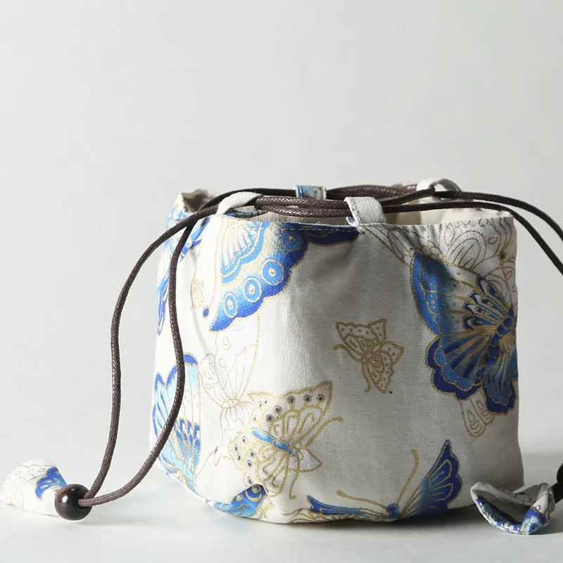 Японский винтажный портативный мешок для хранения чайной посуды для путешествий на открытом воздухе чайный набор чайный горшок чайная чашка Cozies пищевые игрушки ювелирные изделия орехи посылка - Цвет: B