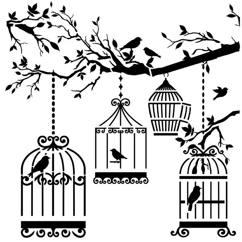 

DIY Bird Branch Shape Embossing Stencil Mold for Cake Chocolate Scrapbooking Album Decor HYD88