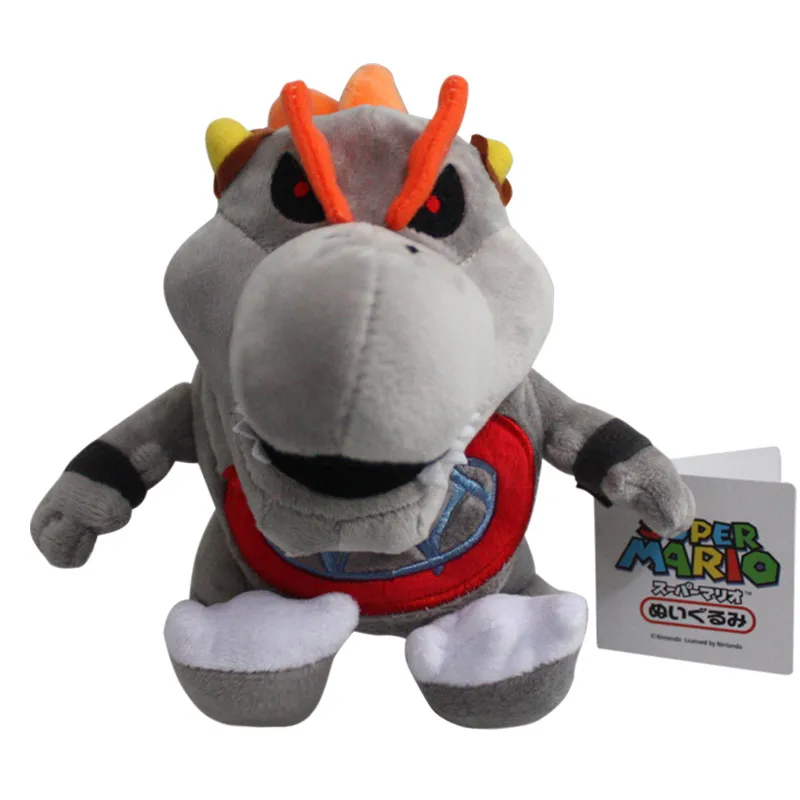 

5Pcs/Lot Super Mario Gray King Bowser Koopa Stuffed Plush Toys With Tag 18cm Free Shipping