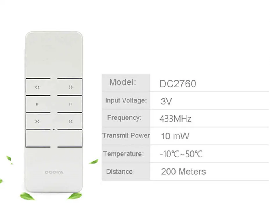 Dooya Home-Automation Open Close Electric Curtain Motor DT52E 45W+DC2760 2 Channel Emitter WIFI Control by Broadlink Rm pro -12