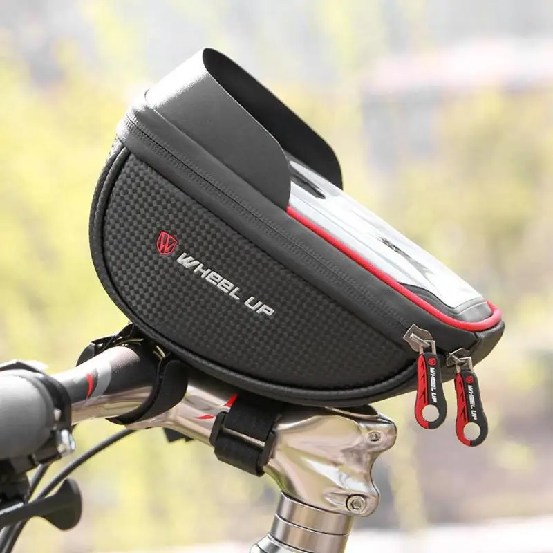 Excellent WHEEL UP Waterproof Bicycle Front Bag MTB Road Bike Top Tube Frame Handlebar Touch Screen Bag 6 inch Cycling Pouch phone Bag 3