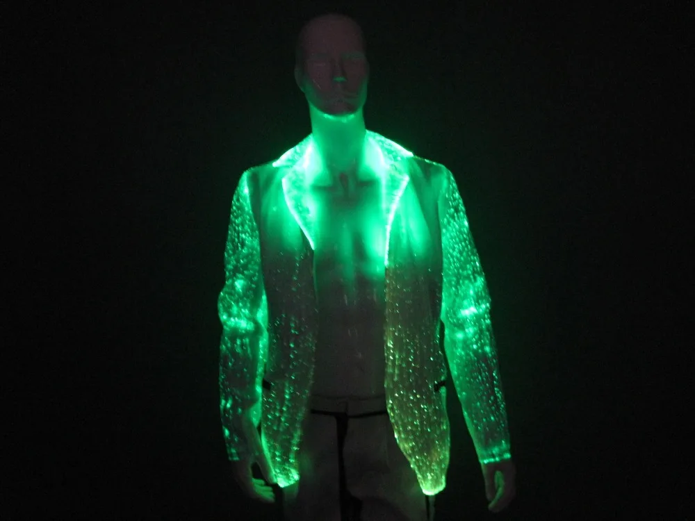 multicolored changeable led mens jacket for party glowing clubwear