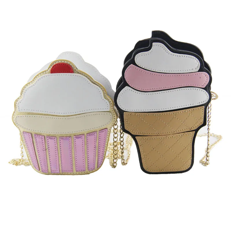 Funny Ice Cream Cake Bag Small Crossbody Bags For Women Cute Purse Handbags Chain Messenger Bag ...