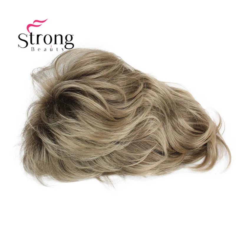 L-1943A #R10-24 Elegant Bady Wavy Medium Brown Mix Dark Blonde Neck Length Synthetic Women's Wig (5)