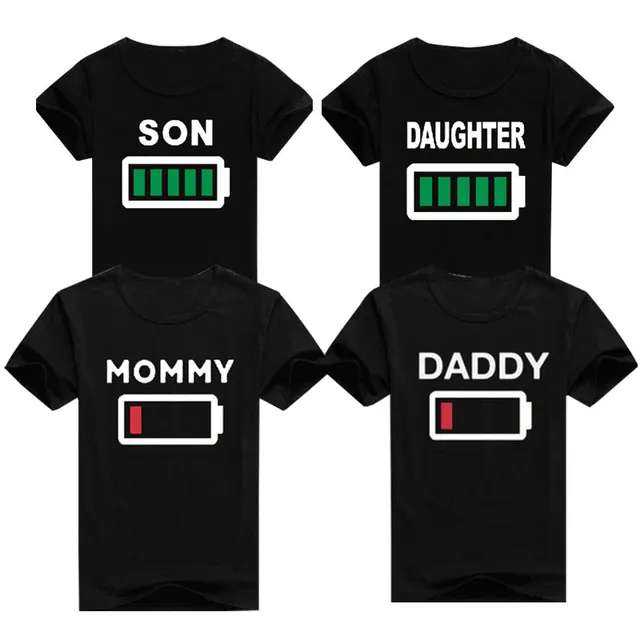 BKLD Battery Design Couples T Shirt Family Looking Tshirts Fashion ...