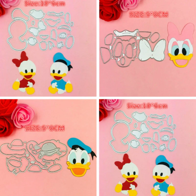 

1PCS Donald Duck cutting dies+1PCS pink carf tag scrapbooking embossing folder for sizzix fustella big shot cutting machine