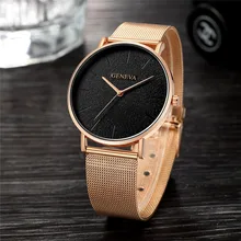 GENEVA Fashion Mens Watch font b Slim b font Mesh Steel Waterproof Minimalist Wristwatches For Men