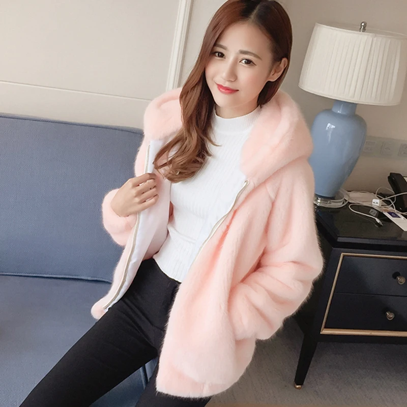 Femmes Lapin De Imitation Chaud Manteau White Mode Fourrure Coréenne 2019 Style Hiver Couleur Nouvelle Solide Survêtement gray Rex Wk234 Veste Court pink Bwxzgqn5fS